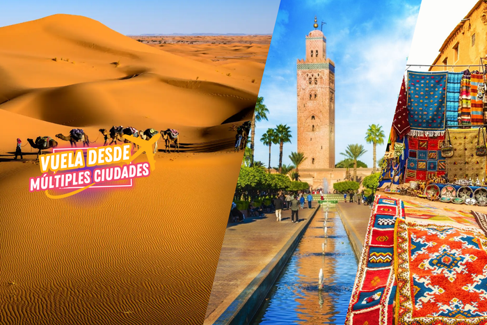 🏜️¡MARRUECOS FIN DE AÑO CON CENA DE GALA EN EL DESIERTO! 8 días y 7 noches:✈️🕌Vuelos  + media pensión + Visitas | Marrakech, Merzouga y  Ouarzazate