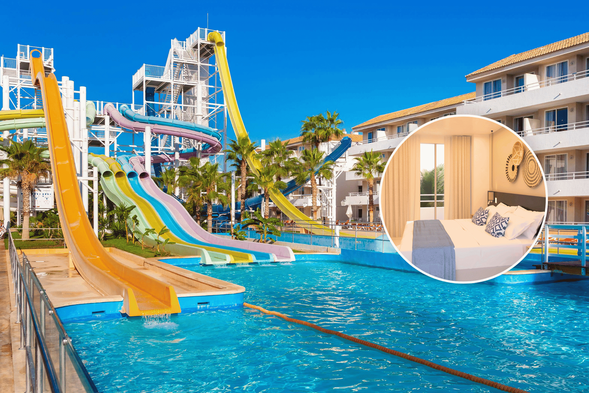 🍸💦¡TODO INCLUIDO Y PARQUE ACUÁTICO EN MALLORCA! 🏝️🚢 Desde 5 noches: Ferry con tu coche + Hotel 4★ con el 2º niño gratis Magaluf