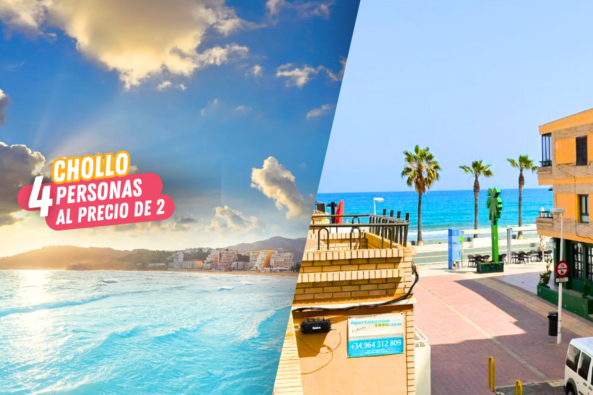 🏖️¡SEPTIEMBRE EN OROPESA DEL MAR A PIE DE PLAYA! 👨‍👩‍👧‍👦Alójate desde 2 noches en apartamentos familiares con piscina | Castellón