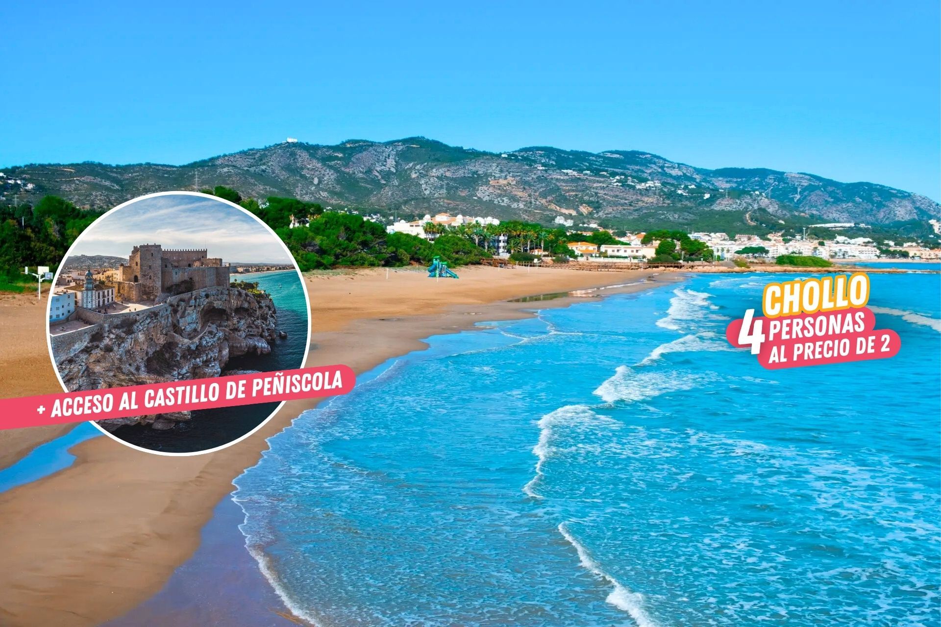 🏰¡EL CASTILLO DE PEÑÍSCOLA Y LA COSTA DE CASTELLÓN!👨👩👧👦⛱️ Desde 2 noches: Apartamentos en 1ª línea de playa + Entradas al castillo | Alcocebre 🏰¡EL CASTILLO DE PEÑÍSCOLA Y LA COSTA DE CASTELLÓN!👨👩👧👦⛱️ Desde 2 noches: Apartamentos en 1ª línea de playa + Entradas al castillo | Alcocebre