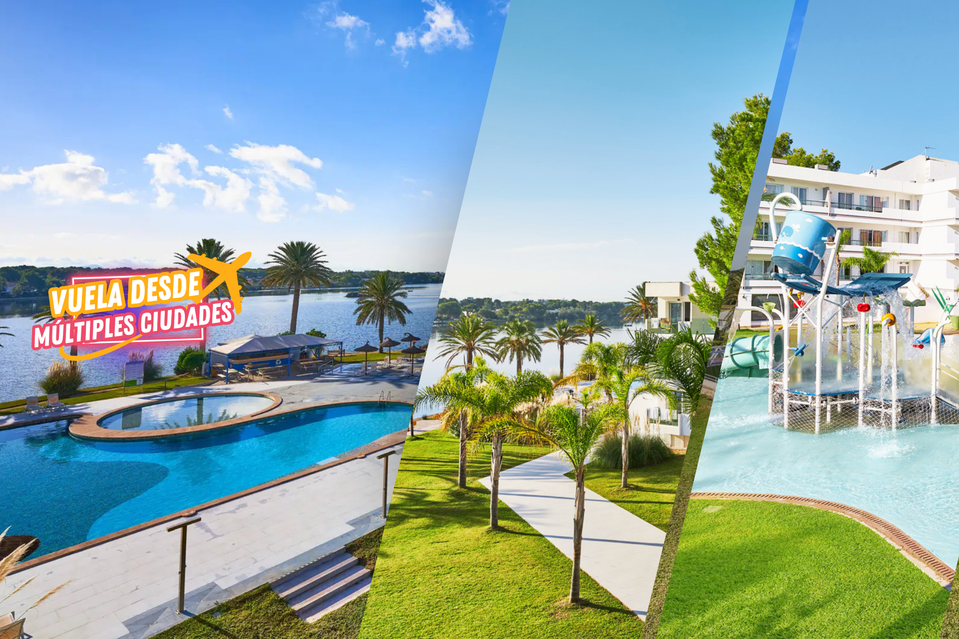 🏝️¡ESCÁPATE A MALLORCA EN FAMILIA!✈️ Vuelos directos + Hotel 3★ con parque acuático 💦 A un paso de la playa y en MEDIA PENSIÓN 🍽️