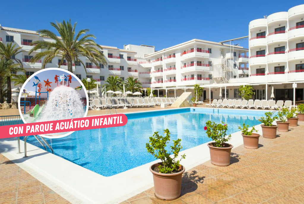 🏝️¡VACACIONES TODO INCLUIDO EN IBIZA! 🚢💫 Desde 3 noches: Ferry con tu coche + Apartamentos con PARQUE ACUÁTICO infantil👧🏼💦| San Antonio 