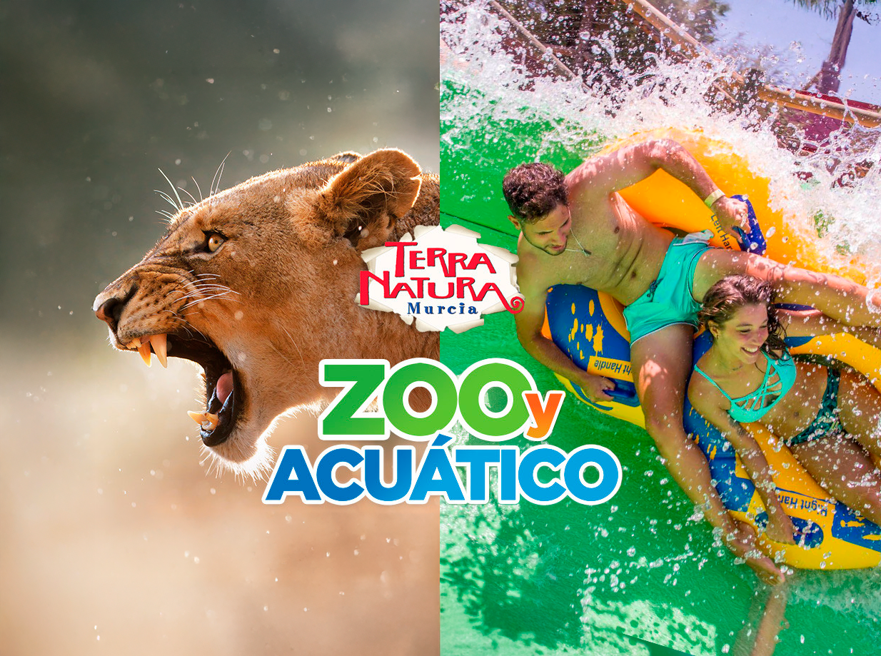 🦁¡NATURALEZA Y DIVERSIÓN ACUÁTICA EN MURCIA!💦👨‍👩‍👧‍👦 Hotel 4⭐con desayuno + Entradas a Terra Natura y Aqua Natura en el mismo día 