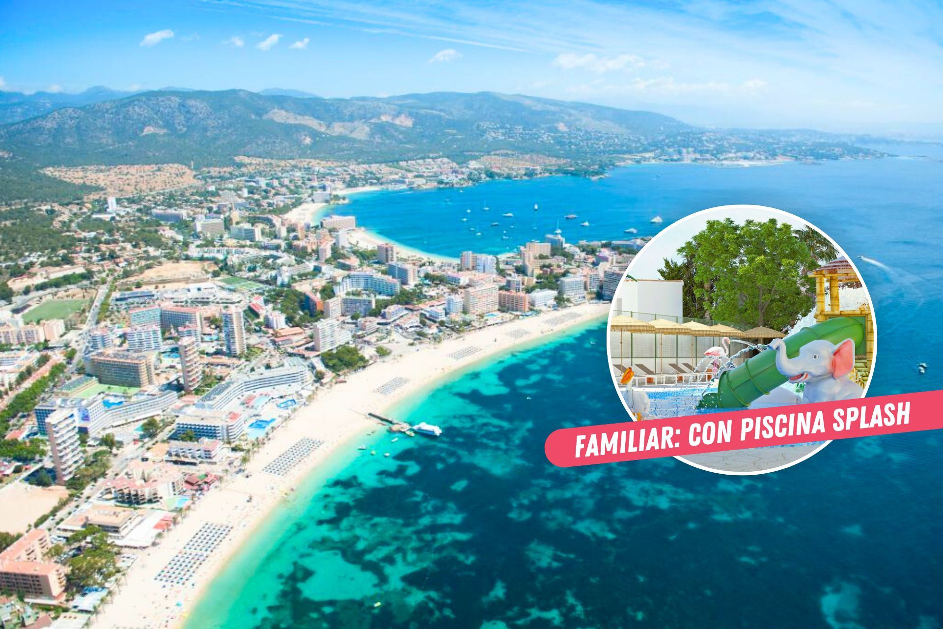 🏝️👨👩👧👦¡MALLORCA 4★ FAMILIAR Y CON DESAYUNO!🚿🚢Desde 3 noches: Ferry con tu coche + Hotel a un paso de la playa y con piscina splash 🏝️👨👩👧👦¡MALLORCA 4★ FAMILIAR Y CON DESAYUNO!🚿🚢Desde 3 noches: Ferry con tu coche + Hotel a un paso de la playa y con piscina splash