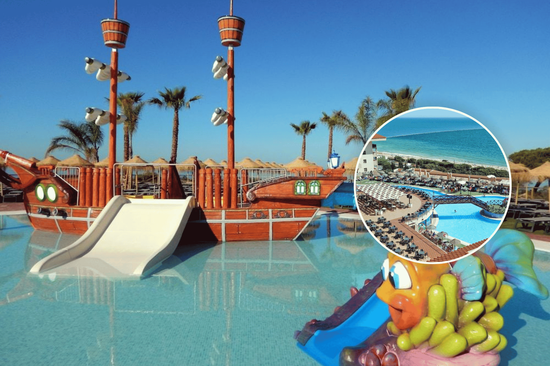 😎 VACACIONES 4⭐EN HUELVA!🏖️ Alójate con MEDIA PENSIÓN frente a la playa, con parque acuático y descuentos | Mazagón 