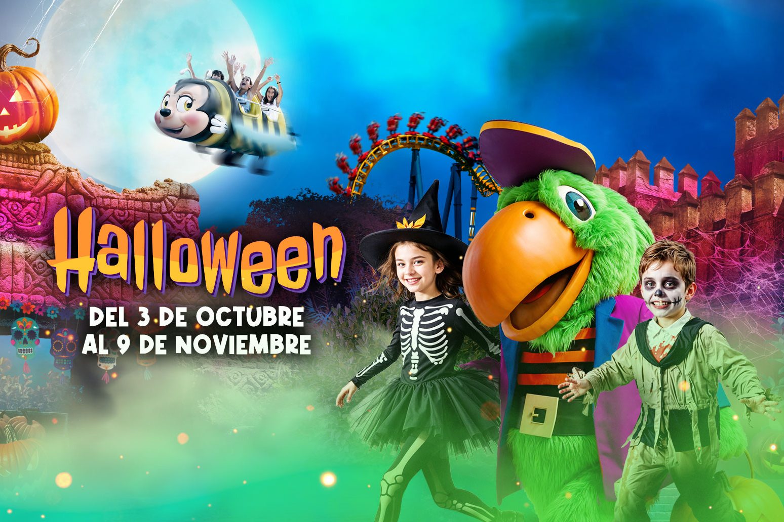 🎃👻¡HALLOWEEN PIRATA EN ISLA MÁGICA!🎢👨‍👩‍👧‍👦 Hotel 4⭐+ Entradas al parque con decoración y programación especial de Halloween | Sevilla
