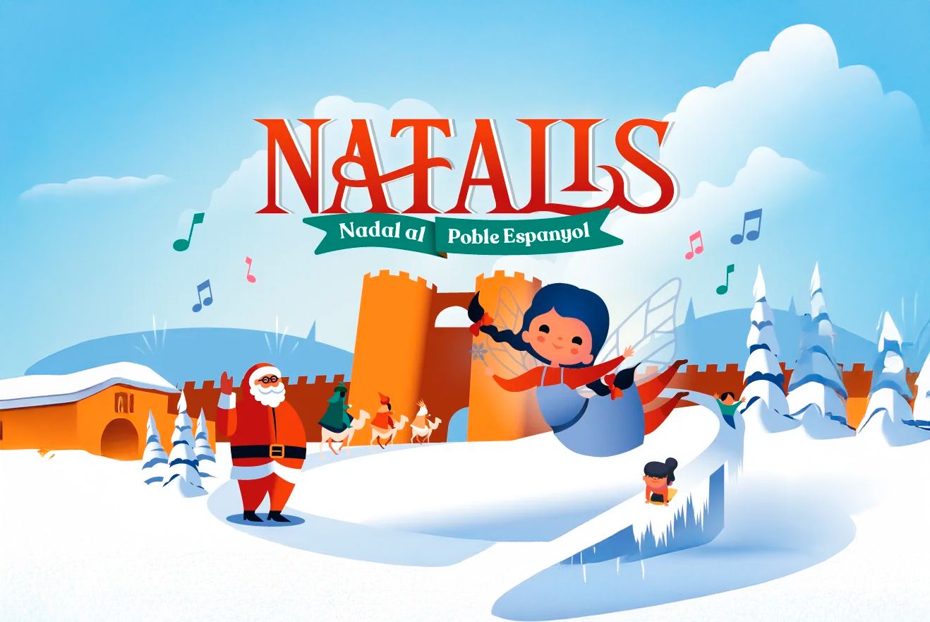 🎅🏼NATALIS ¡El mundo mágico de Poble Espanyol en Barcelona!🌠👨‍👩‍👧‍👦 Hotel a 30 min en coche + Entradas al parque con acceso a su evento navideño
